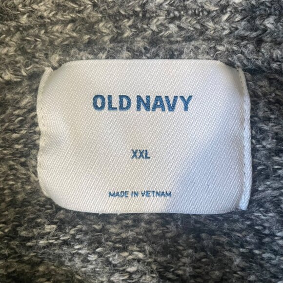 Old Navy XXL Gray Shawl Collar Sweater Marled Knit Fall Layers Cozy Grandpa Core - Picture 2 of 11